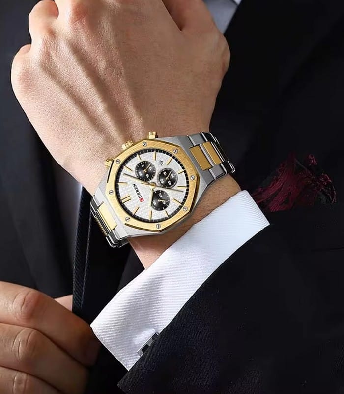 Montre Homme Curren 8440 Fond Blanc - Zaphyr Montres Tunisie