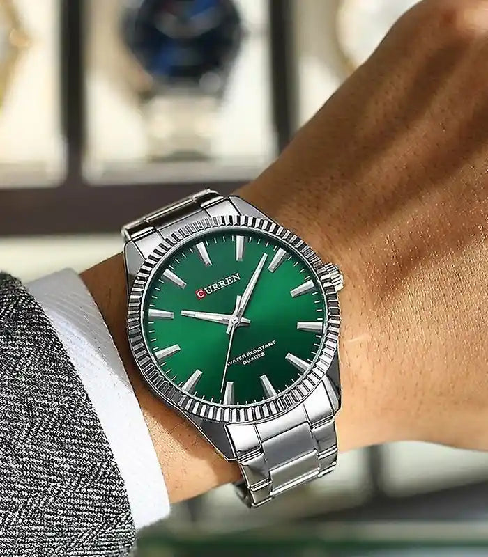Montre Homme Curren Analog 8425 Fond Vert - Zaphyr Montres Tunisie