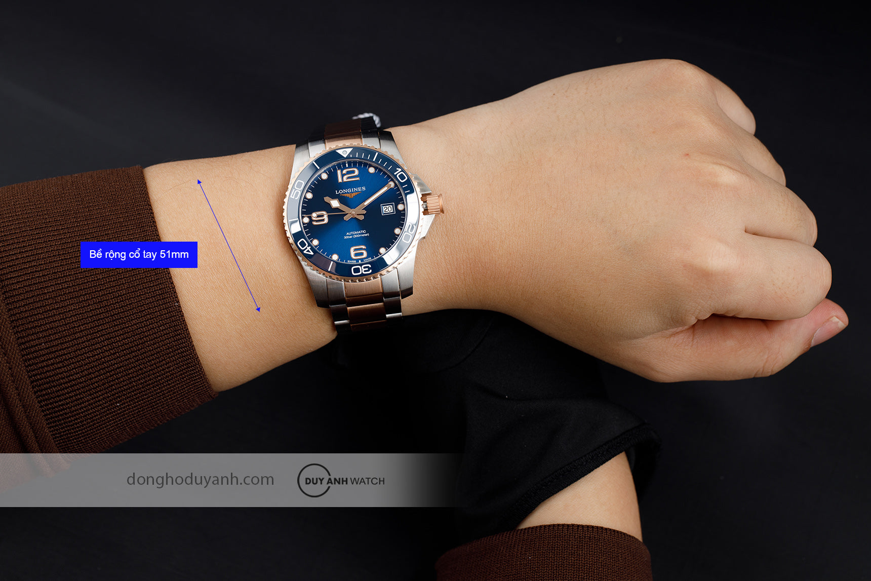 Montre Homme Longines HydroConquest L3.781.3.98.7 - Zaphyr Montres Tunisie