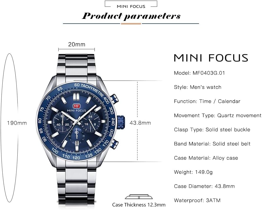 Montre Homme Mini Focus MF0503G Bleu - Zaphyr Montres Tunisie
