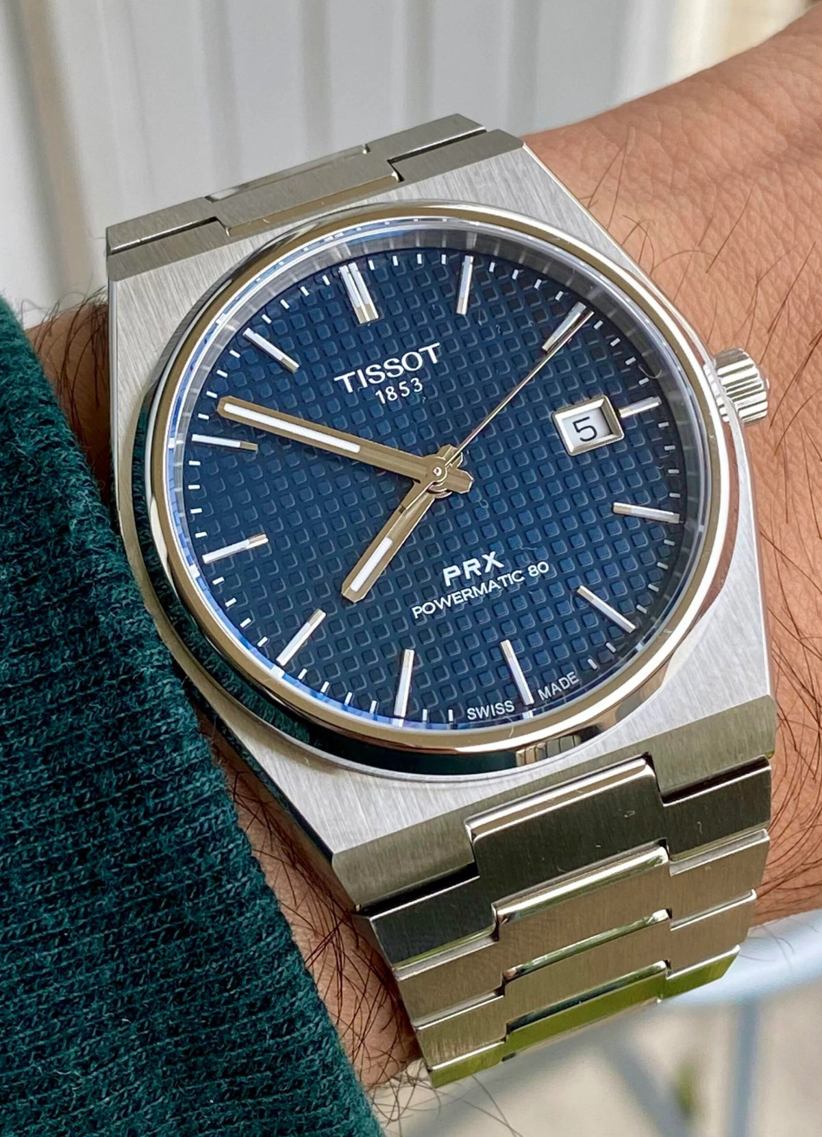 Montre Homme TISSOT POWERMATIC PRX BLUE - Zaphyr Montres Tunisie
