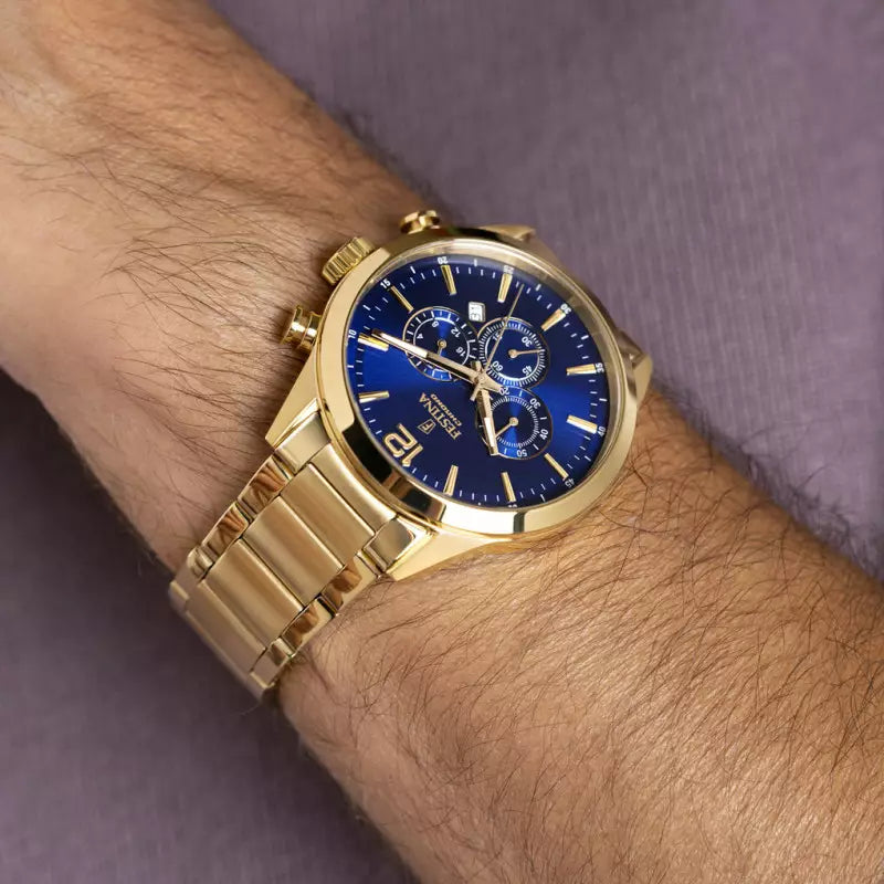 Montre festina f206332 bleu, bracelet acier inoxydable, homme