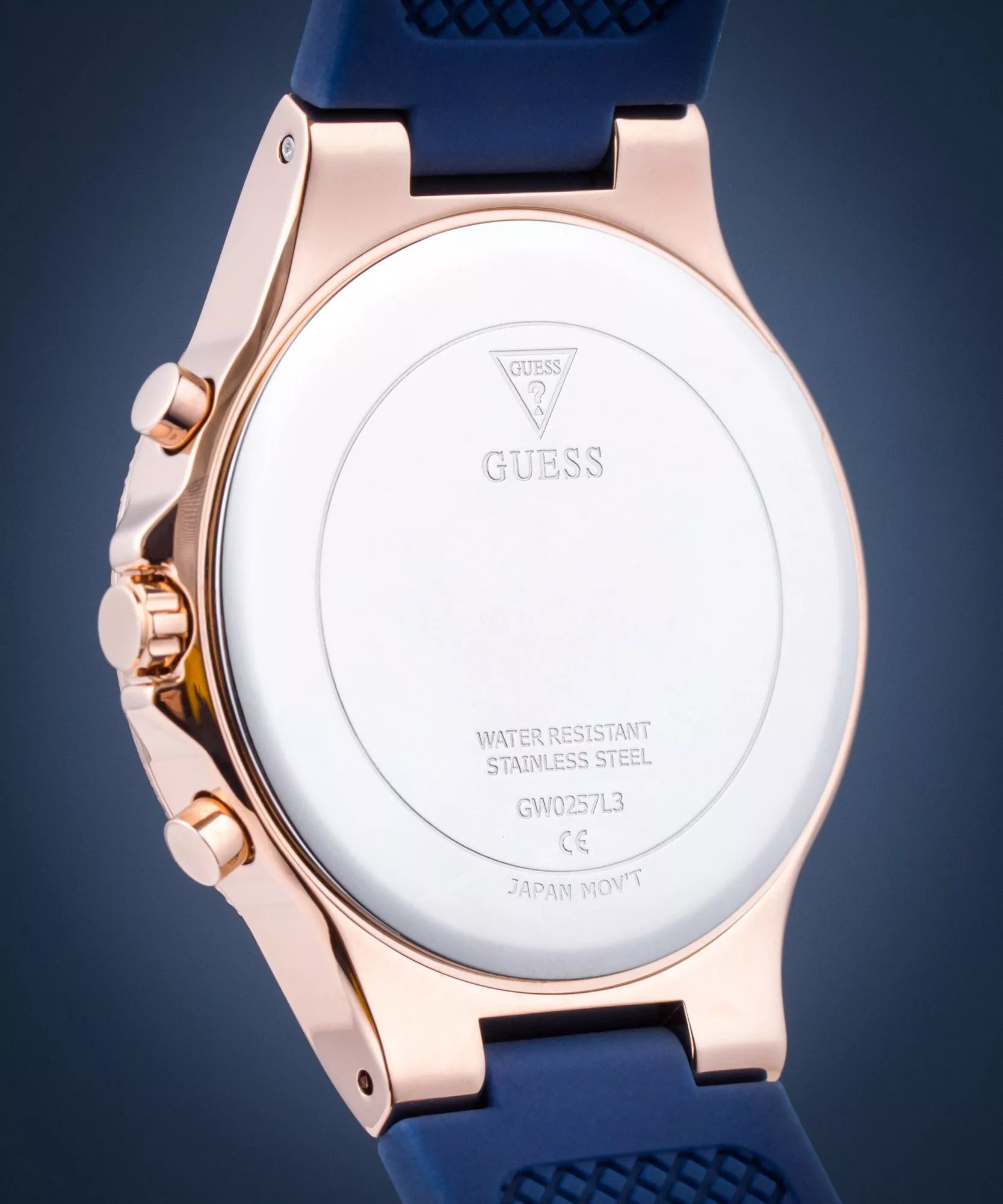Montre Femme Guess Moonlight Diamonds White Dial Blue Rubber Strap