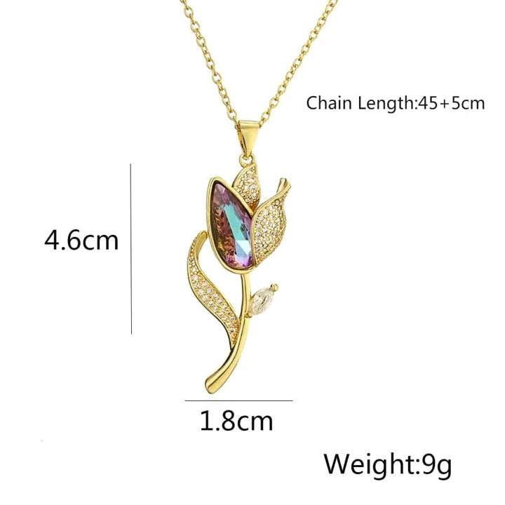Collier Femme Tulip Flower Stainless Steel