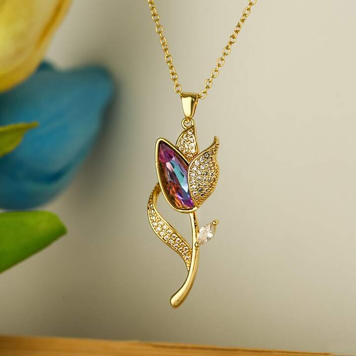 Collier Femme Tulip Flower Stainless Steel