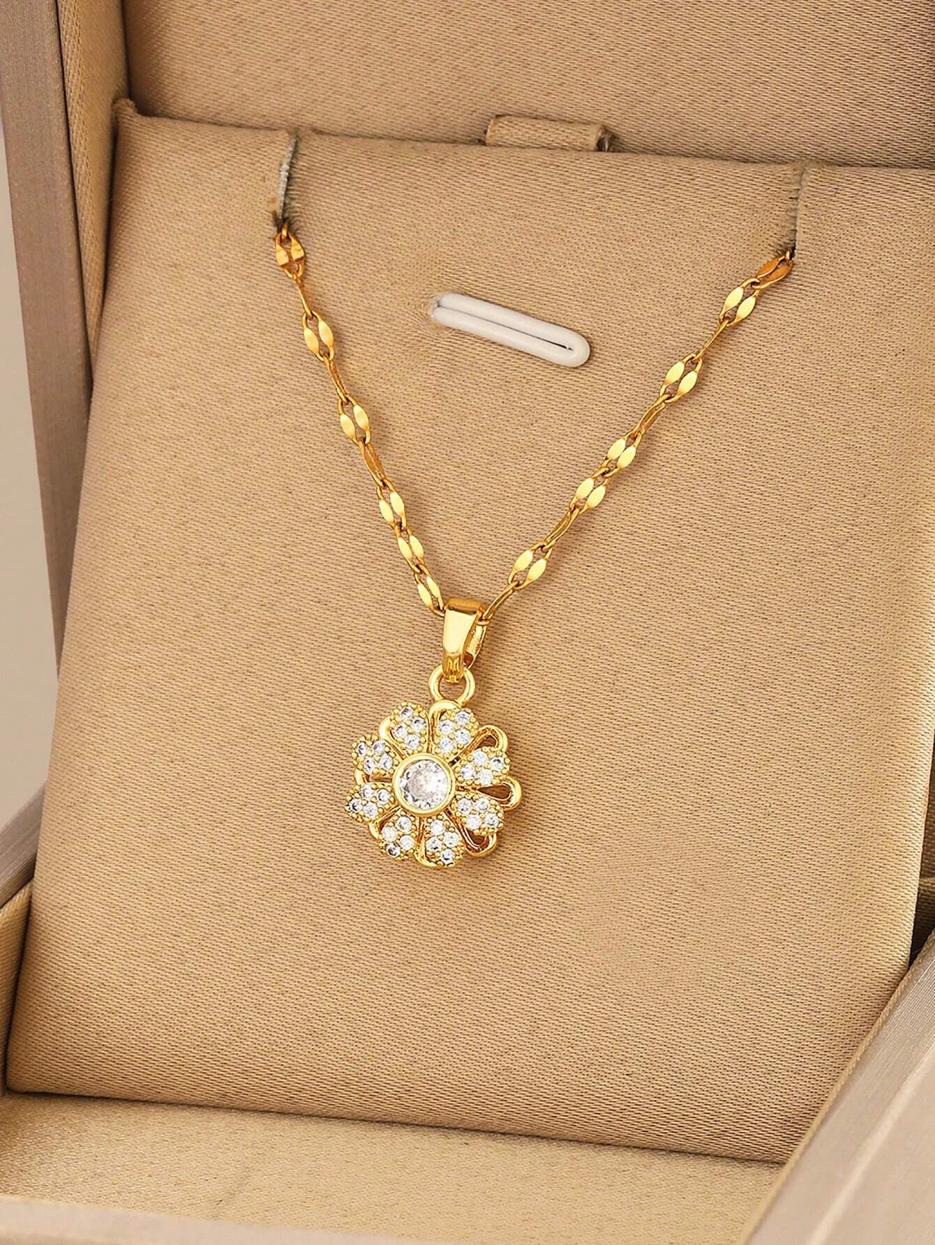Collier Femme White Flower Stainless Steel