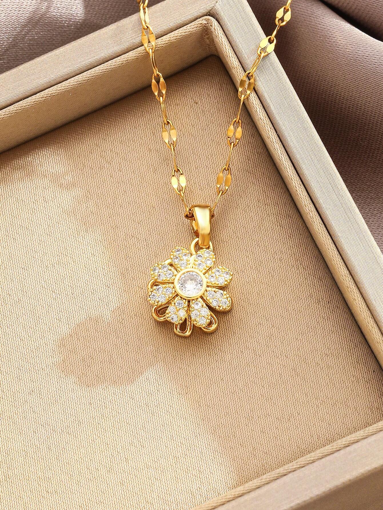 Collier Femme White Flower Stainless Steel
