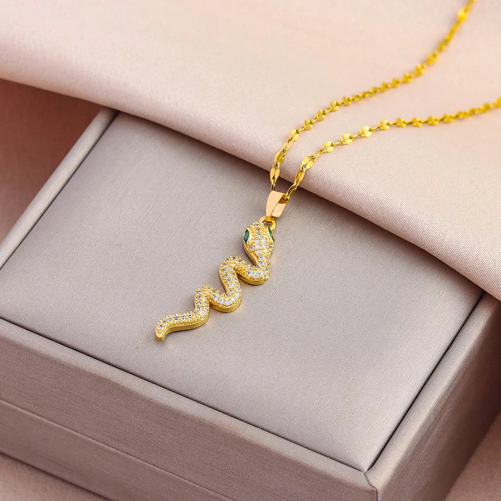 Collier Femme Gold Sneak Stainless Steel