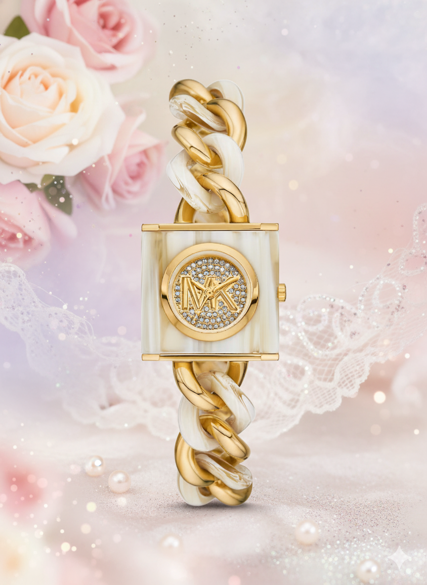 Montre Femme Michael Kors Petite Lock Pavé Gold-Tone MK4809