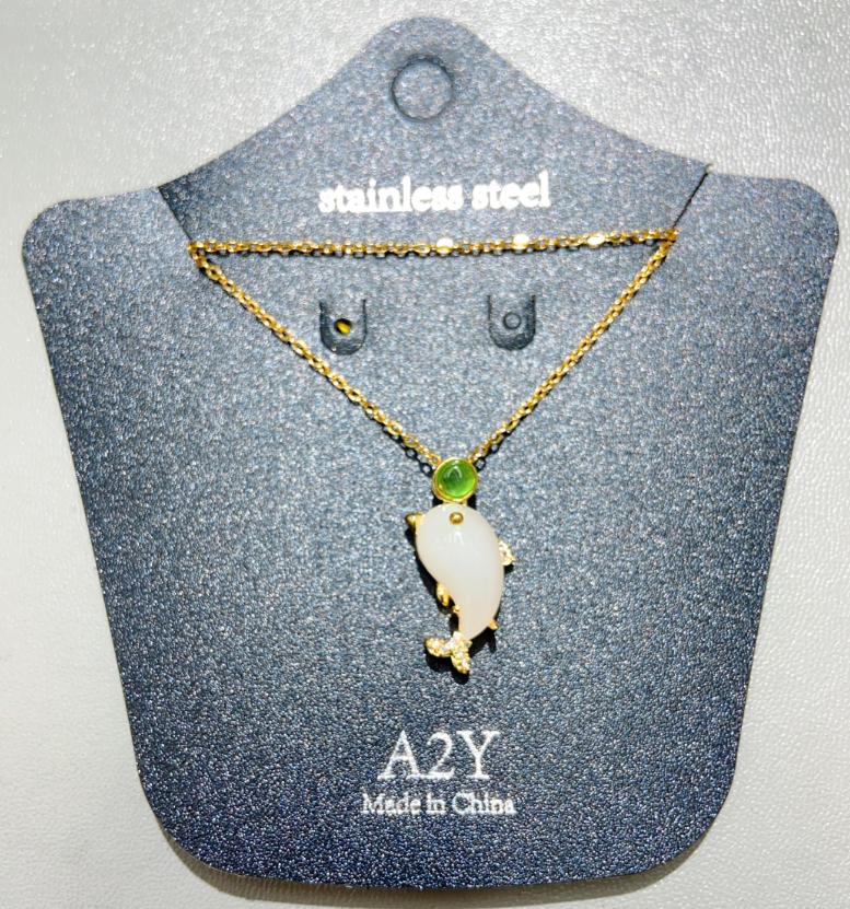 Collier Femme Green Fish Stainless Steel