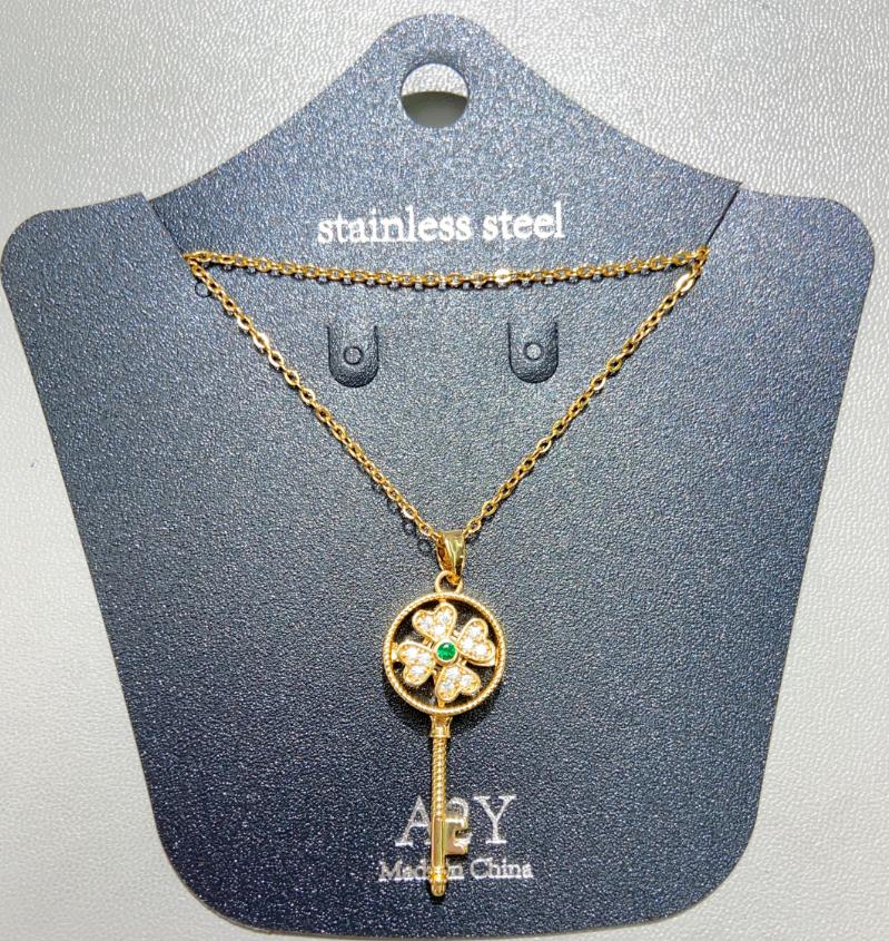 Collier Femme Flower Key Stainless Steel