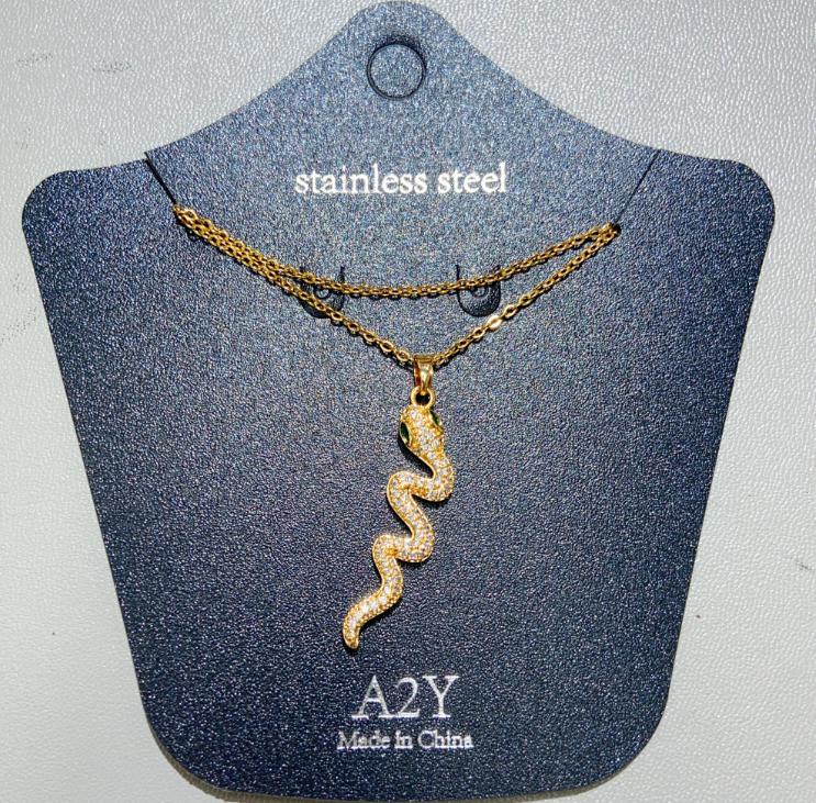 Collier Femme Gold Sneak Stainless Steel