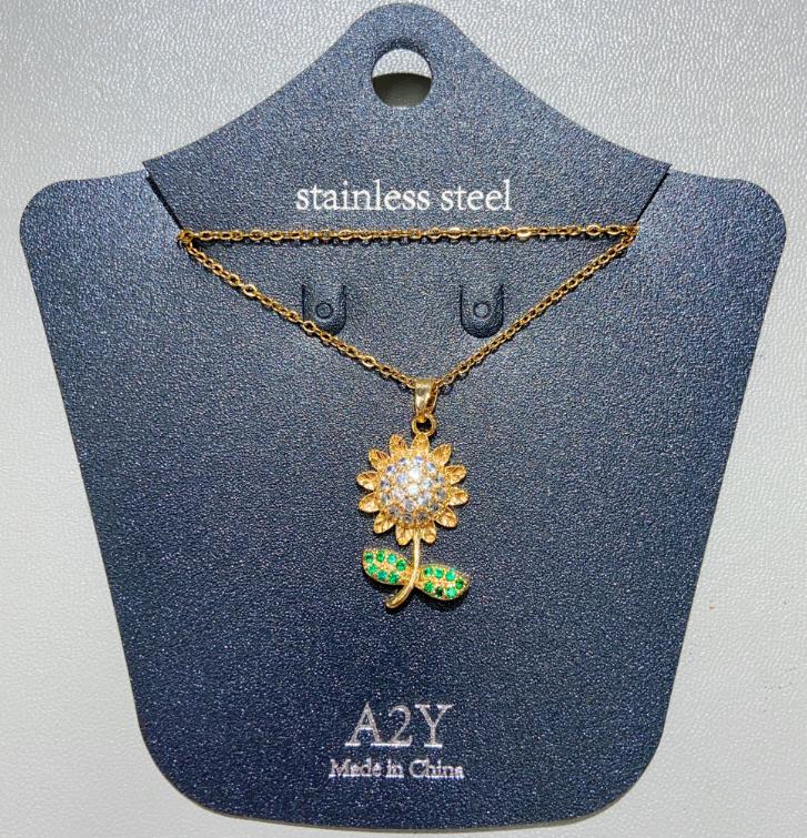 Collier Femme Open Flower Stainless Steel