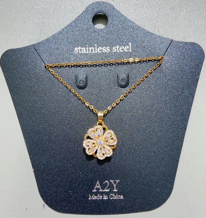 Collier Femme White Flower Stainless Steel