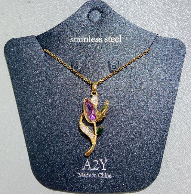 Collier Femme Tulip Flower Stainless Steel