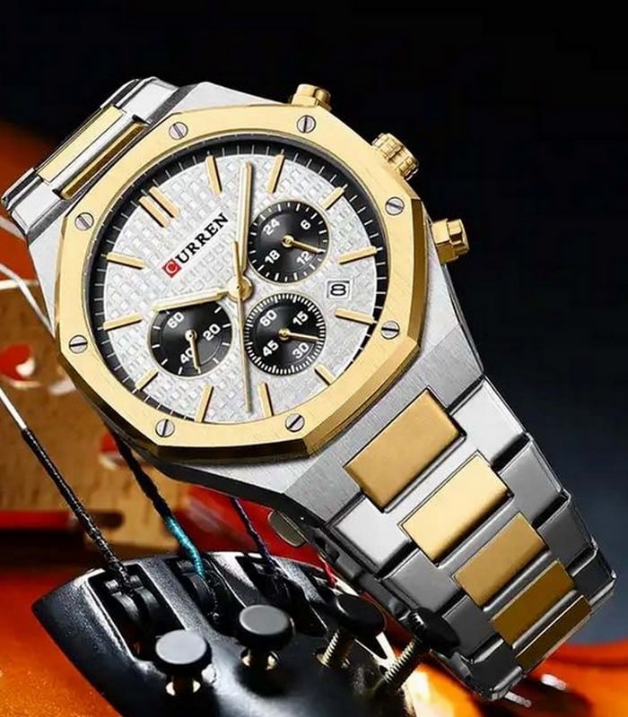 Montre Homme Curren 8440 Fond Blanc - Zaphyr Montres Tunisie