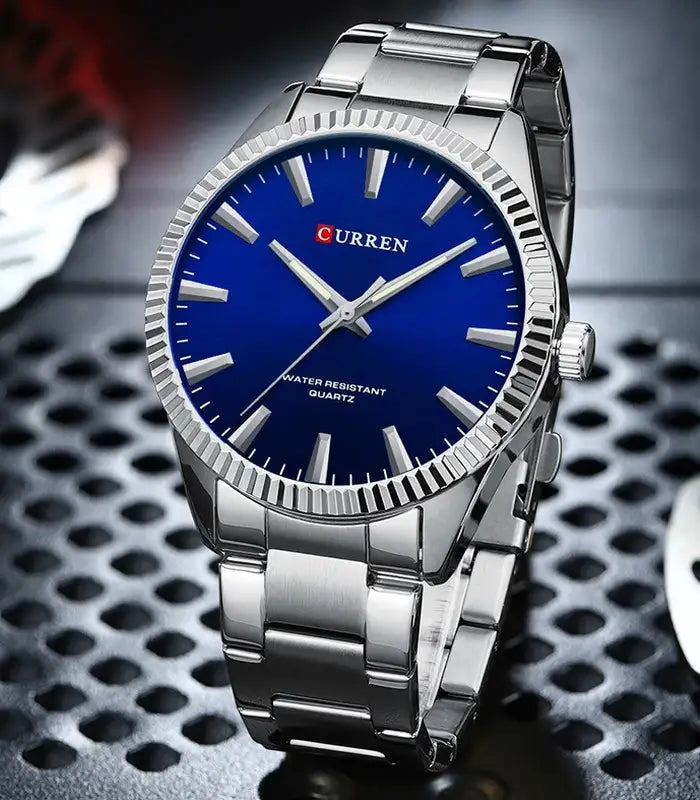 Montre Homme Curren Analog 8425 Fond Bleu - Zaphyr Montres Tunisie