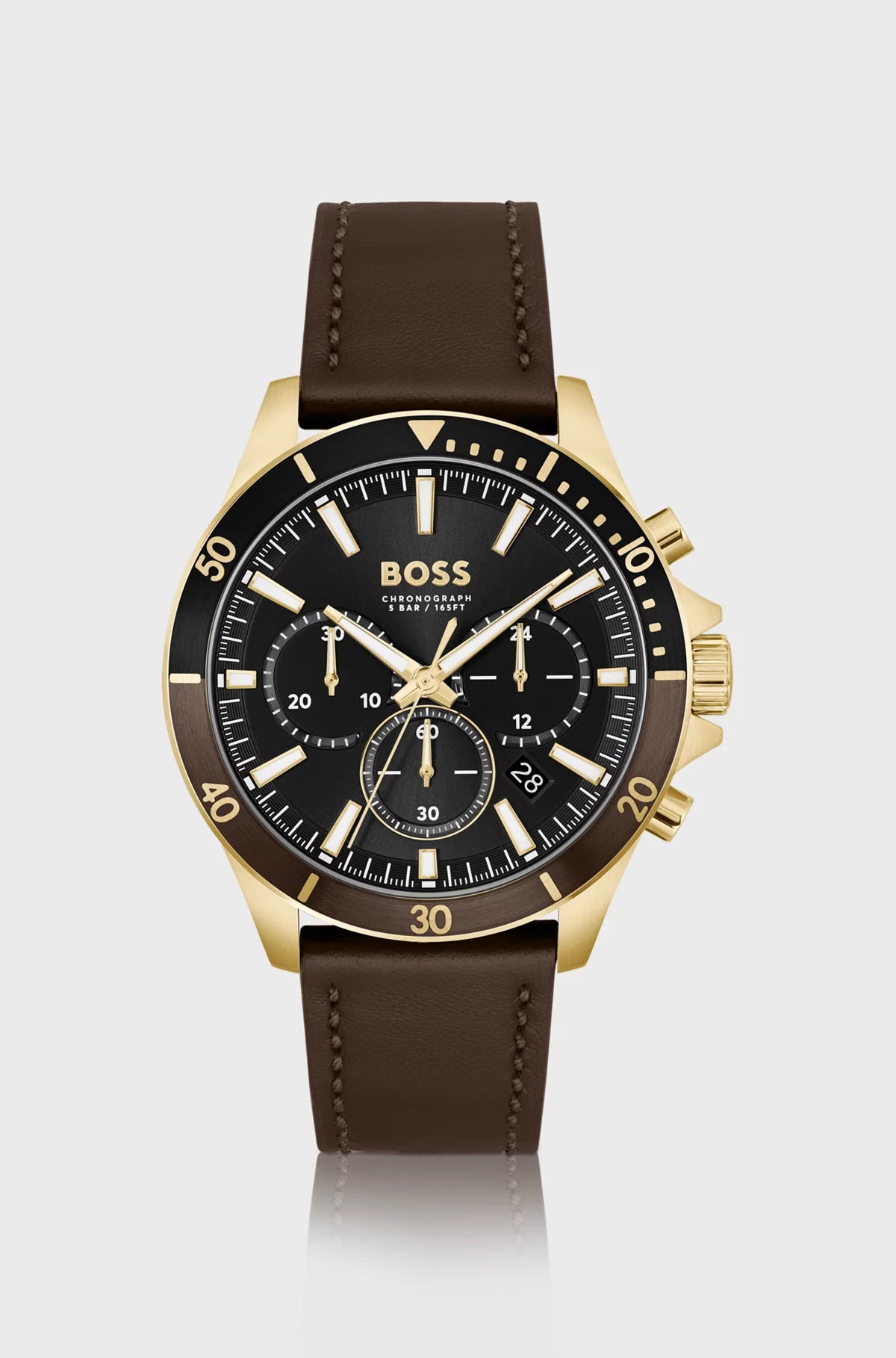 Montre Homme Hugo Boss Brown Leather Strap - Zaphyr Montres Tunisie