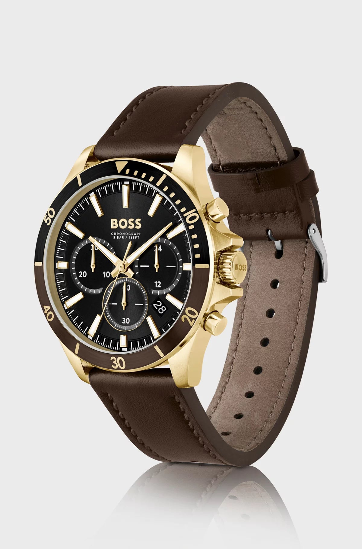 Montre Homme Hugo Boss Brown Leather Strap - Zaphyr Montres Tunisie