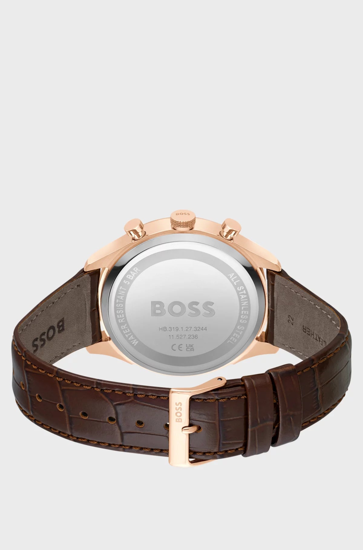 Montre Homme Hugo Boss Gold-tone leather strap - Zaphyr Montres Tunisie