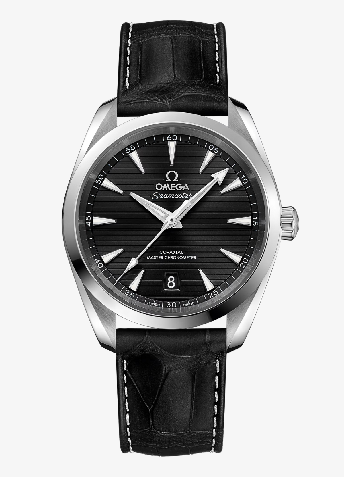 Montre Homme Omega Seamaster Aqua Terra steel on leather strap