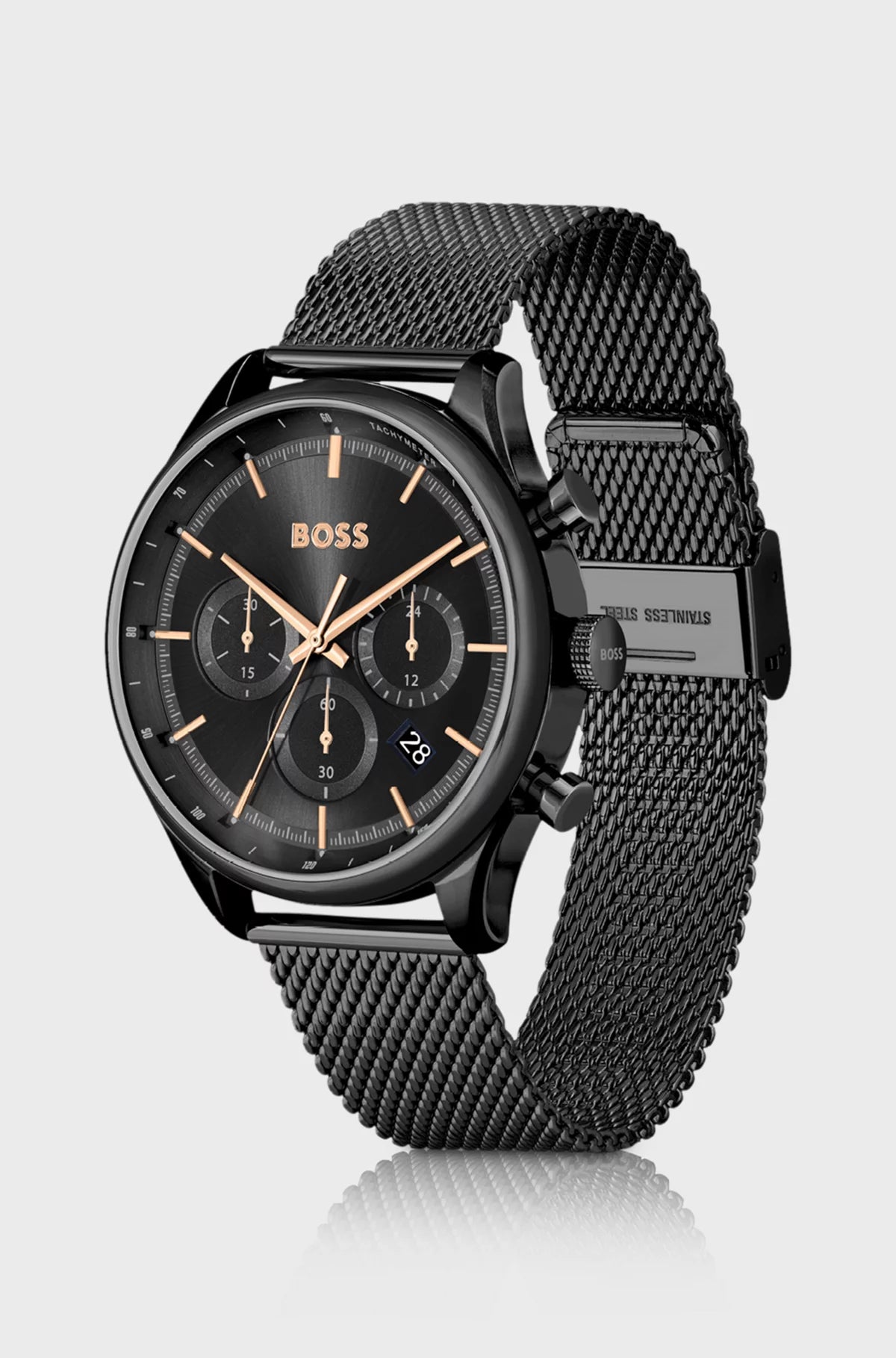 Montre Homme Hugo Boss chronographe plaquée noire