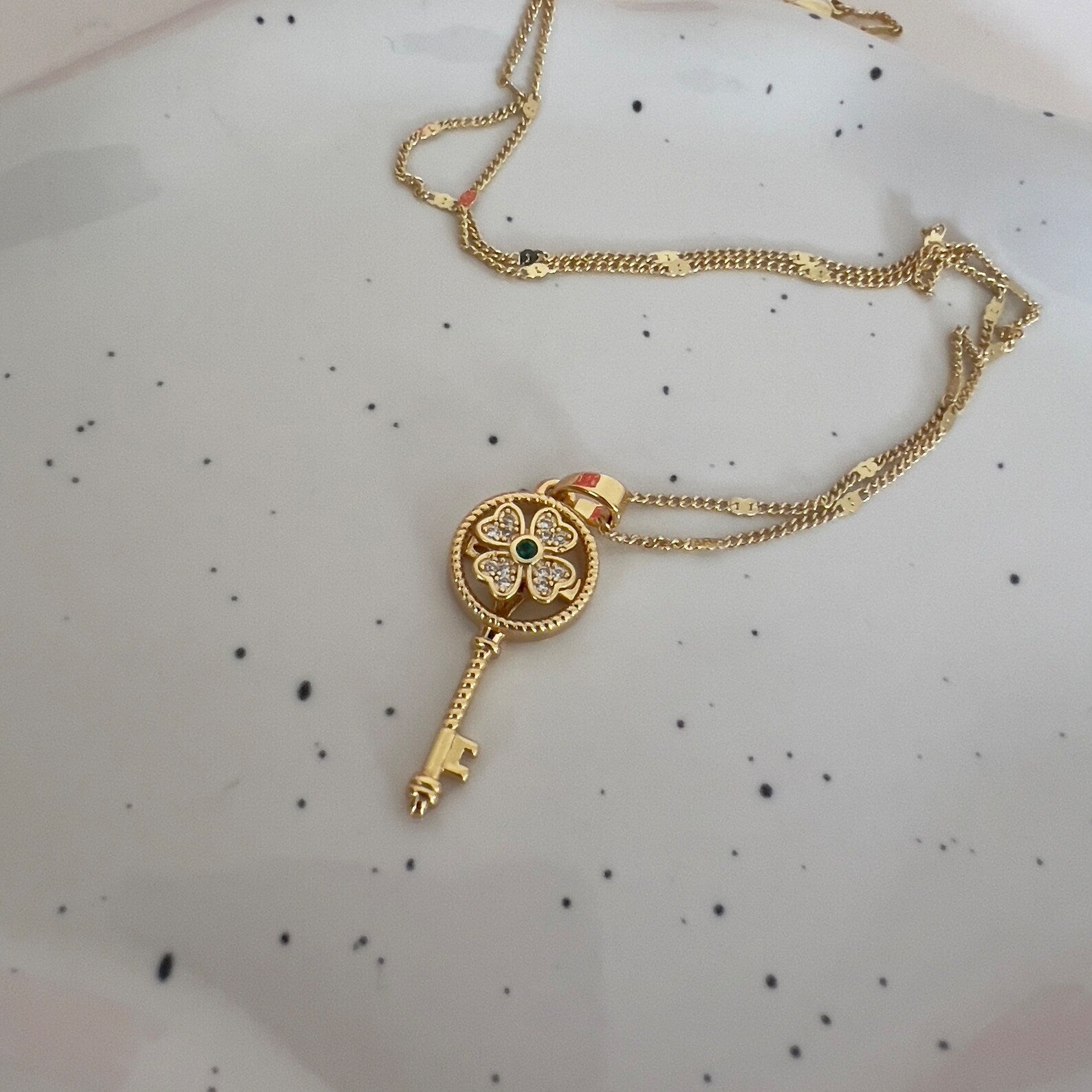 Collier Femme Flower Key Stainless Steel