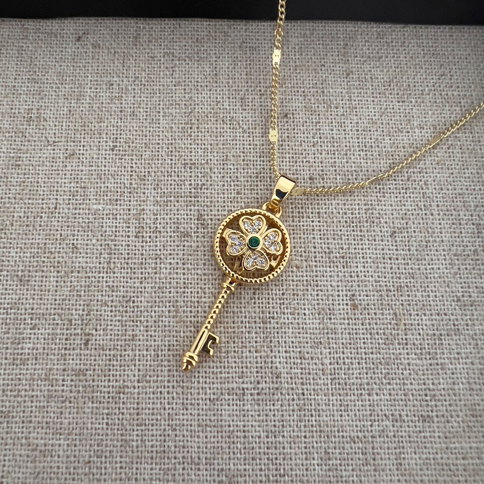 Collier Femme Flower Key Stainless Steel