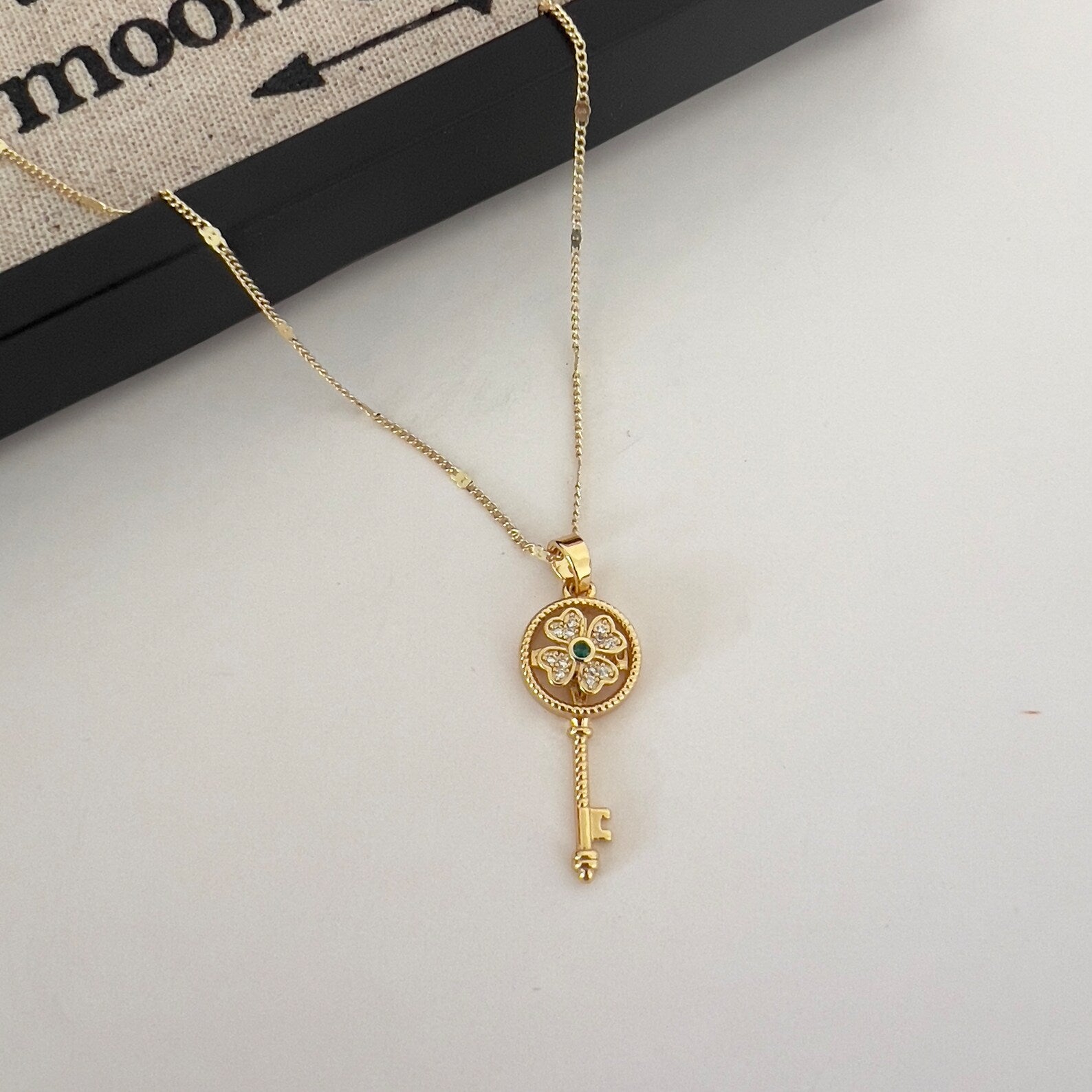 Collier Femme Flower Key Stainless Steel