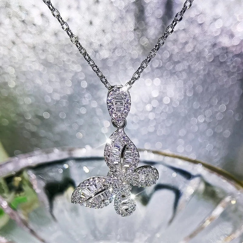 Collier Femme Silver Butterfly Stainless Steel