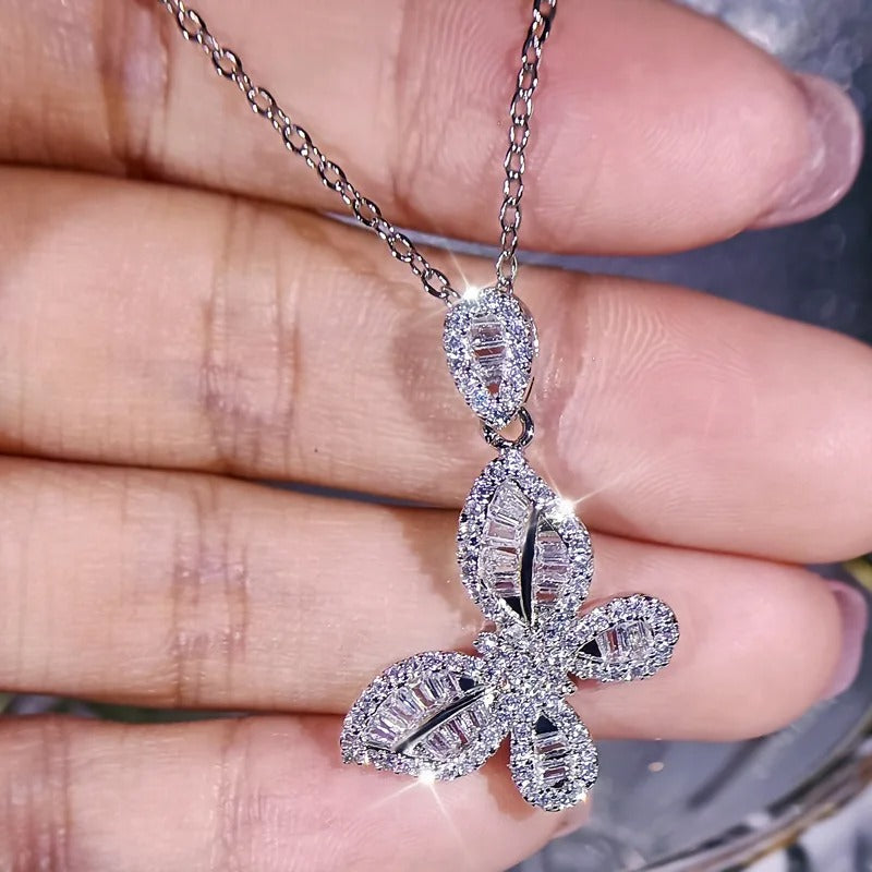 Collier Femme Silver Butterfly Stainless Steel