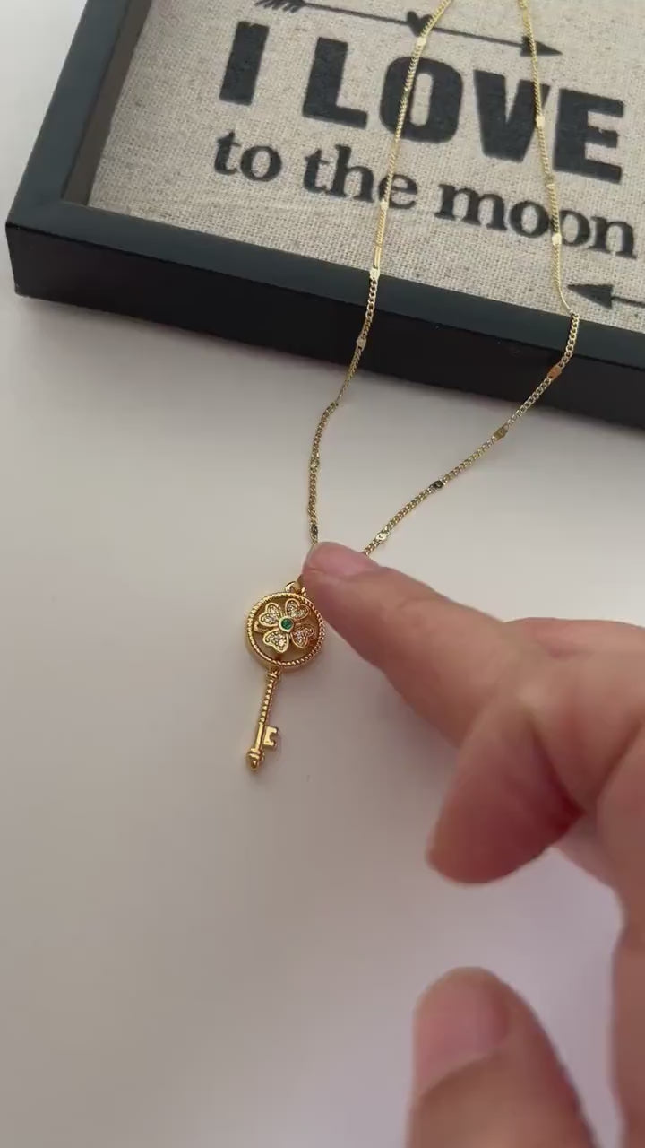 Collier Femme Flower Key Stainless Steel